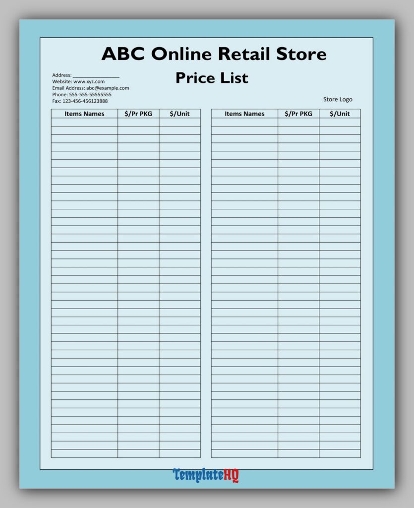 Product Price List 07 Product Price List 07