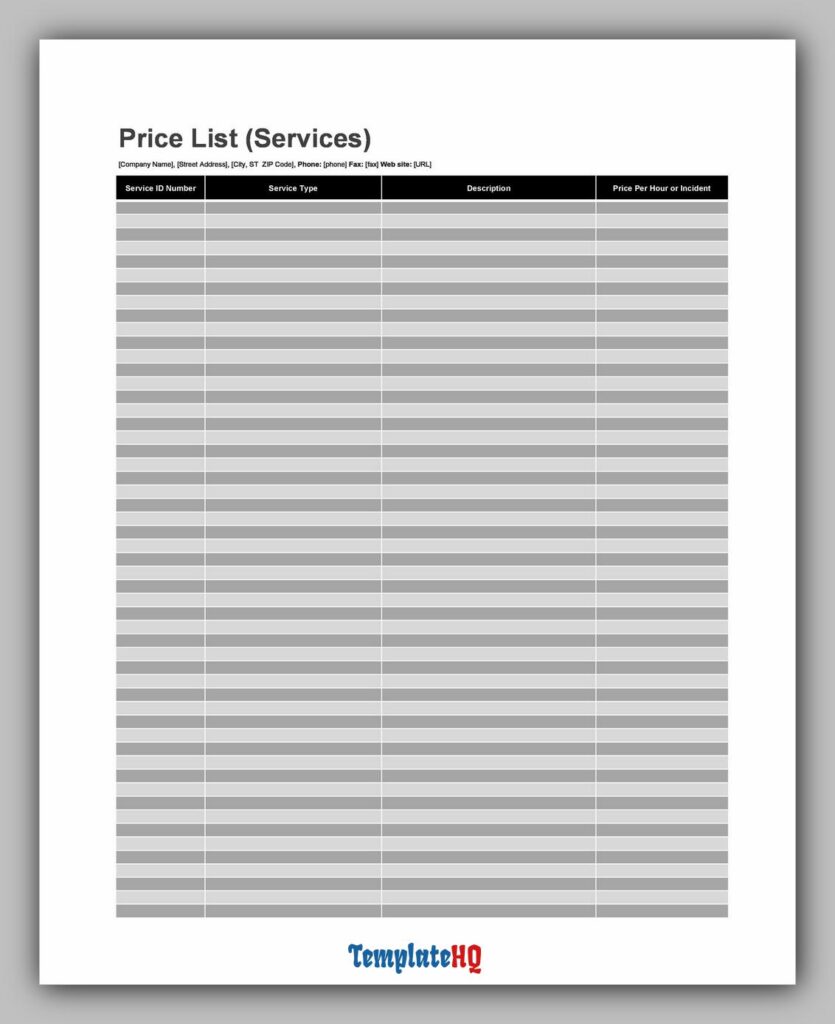 Product Price List 08 Product Price List 08