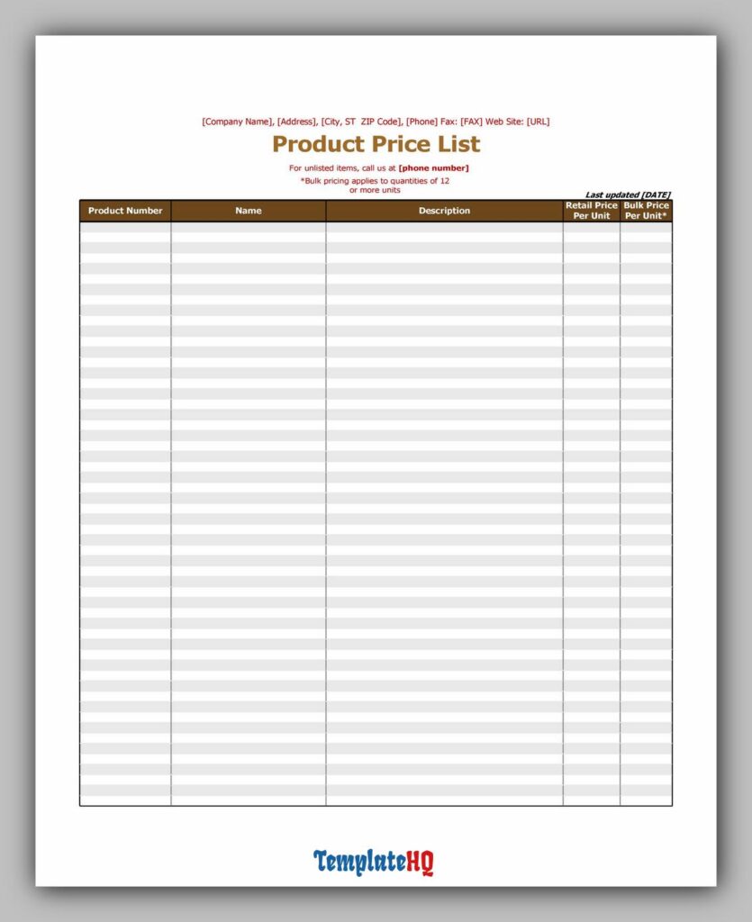 Product Price List 09