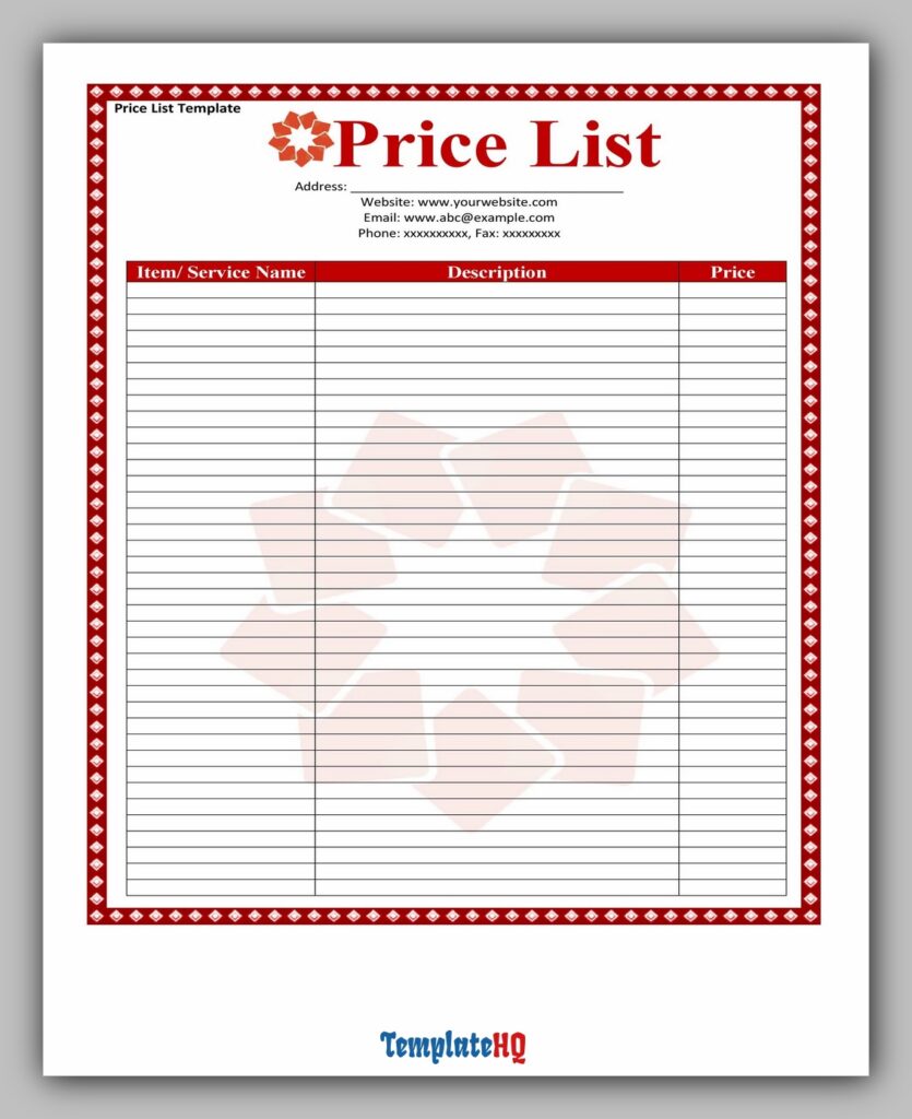Product Price List 15