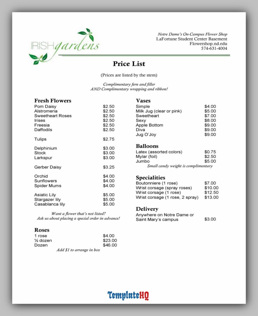 Product Price List 18 Product Price List 18