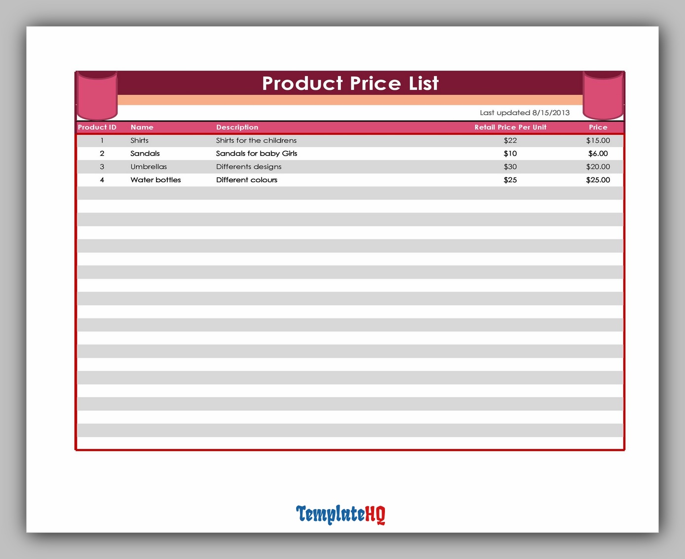Product Price List 24