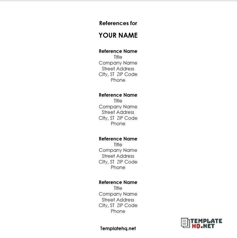 Reference Page Template Reference Page Template
