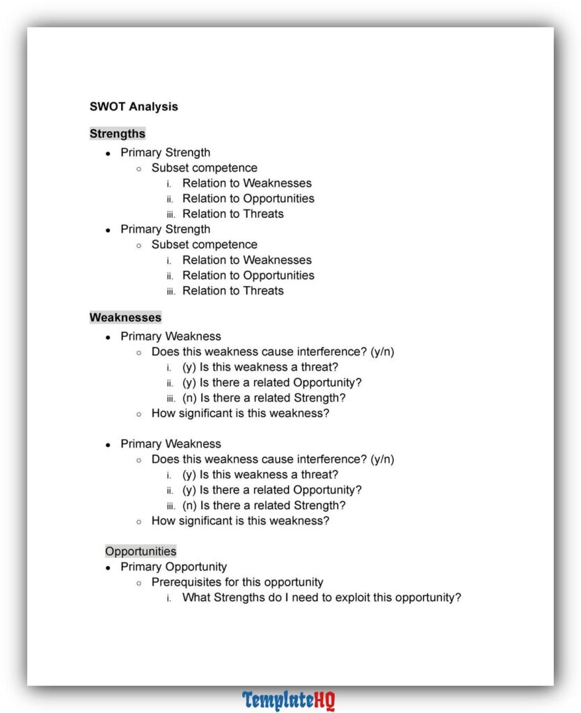 SWOT Analysis Template Excel 37 SWOT Analysis Template Excel 37