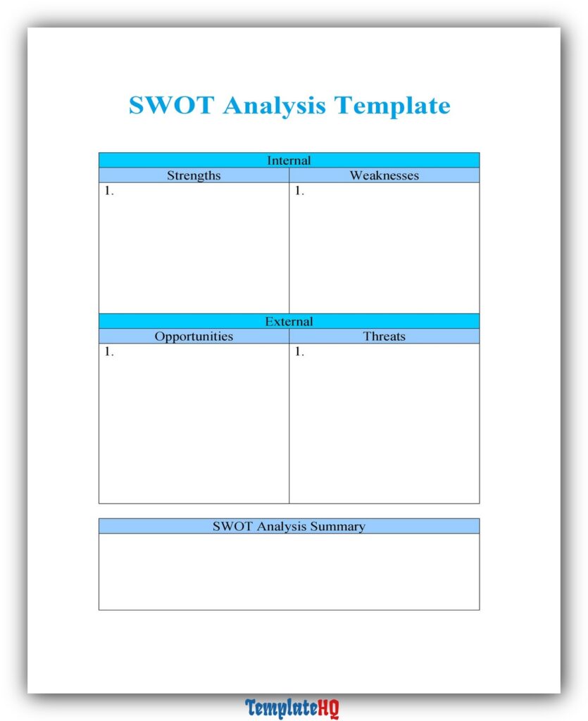 SWOT Analysis Template Excel 48 SWOT Analysis Template Excel 48
