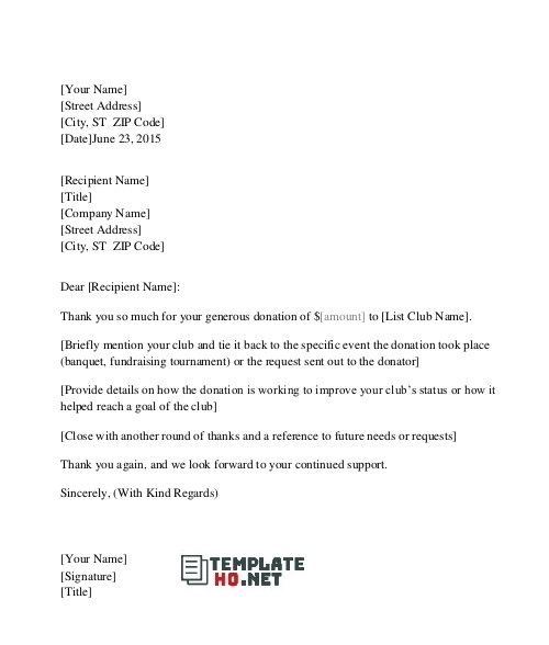 Thank You Letter Fundraising Thank You Letter Fundraising