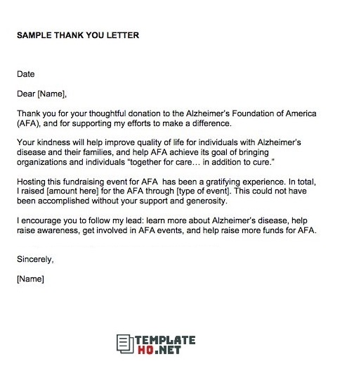 Thank You Letter Sample Thank You Letter Sample