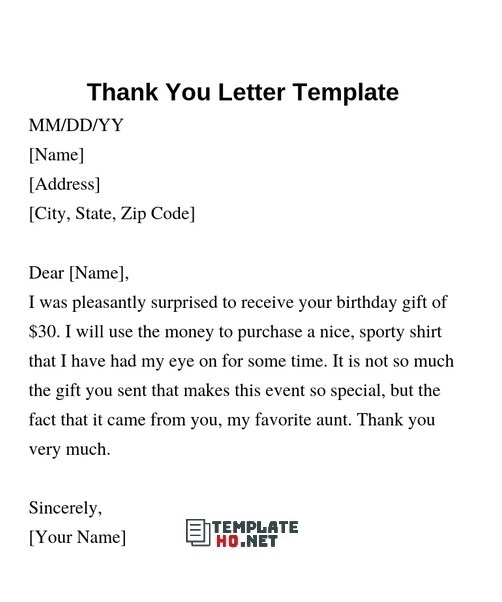 Thank You Letter Template Thank You Letter Template