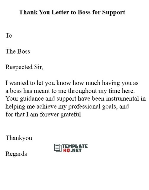 Thank You Letter for Boss Thank You Letter for Boss