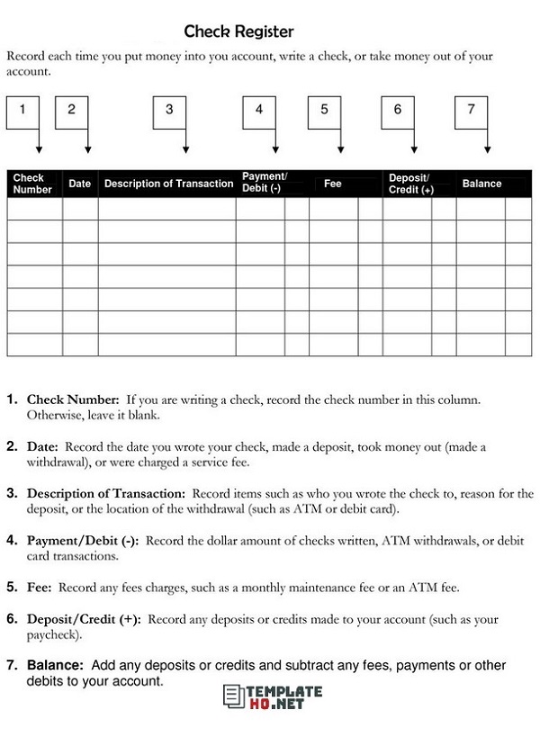 checkbook register sample checkbook register sample