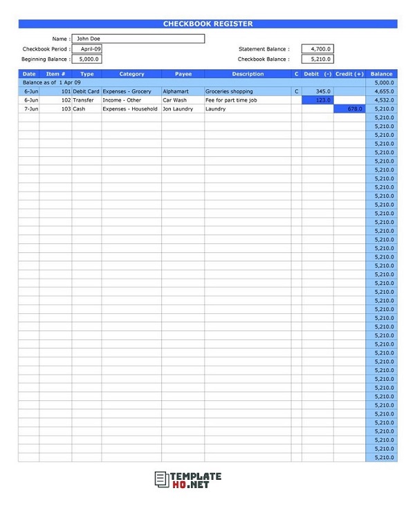 checkbook register template excel checkbook register template excel