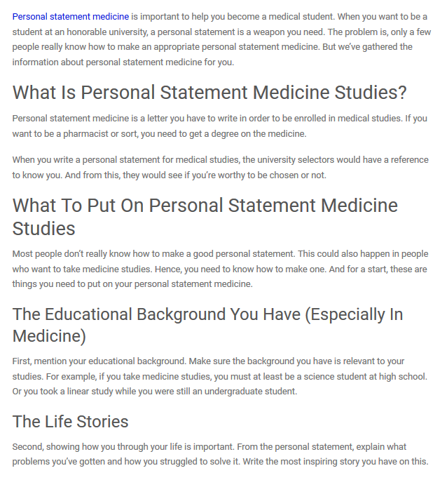 personal statement medicine personal statement medicine