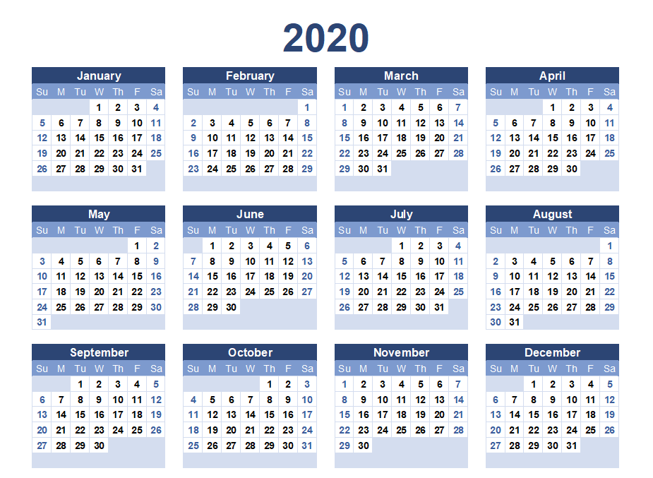 20 Outstanding Templates of 2020 Calendar To Make You Stay Alert 11 2020 calendar