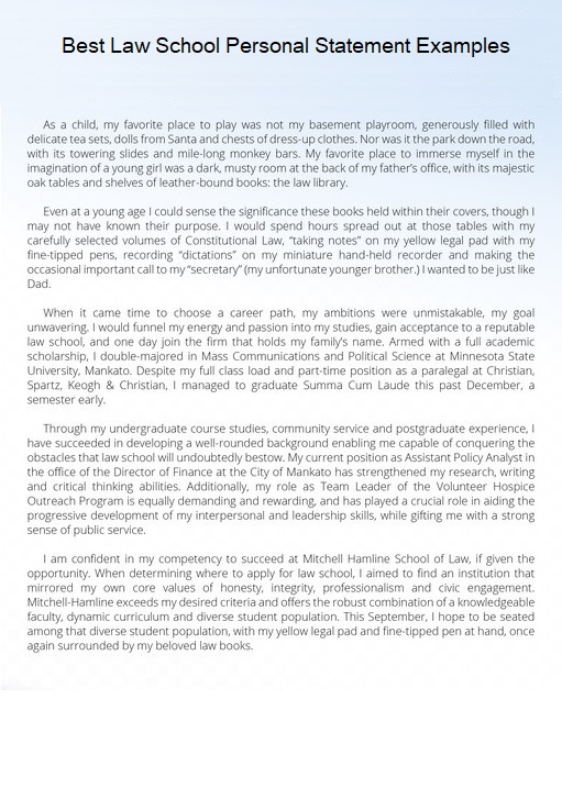 Personal statement law training contract
