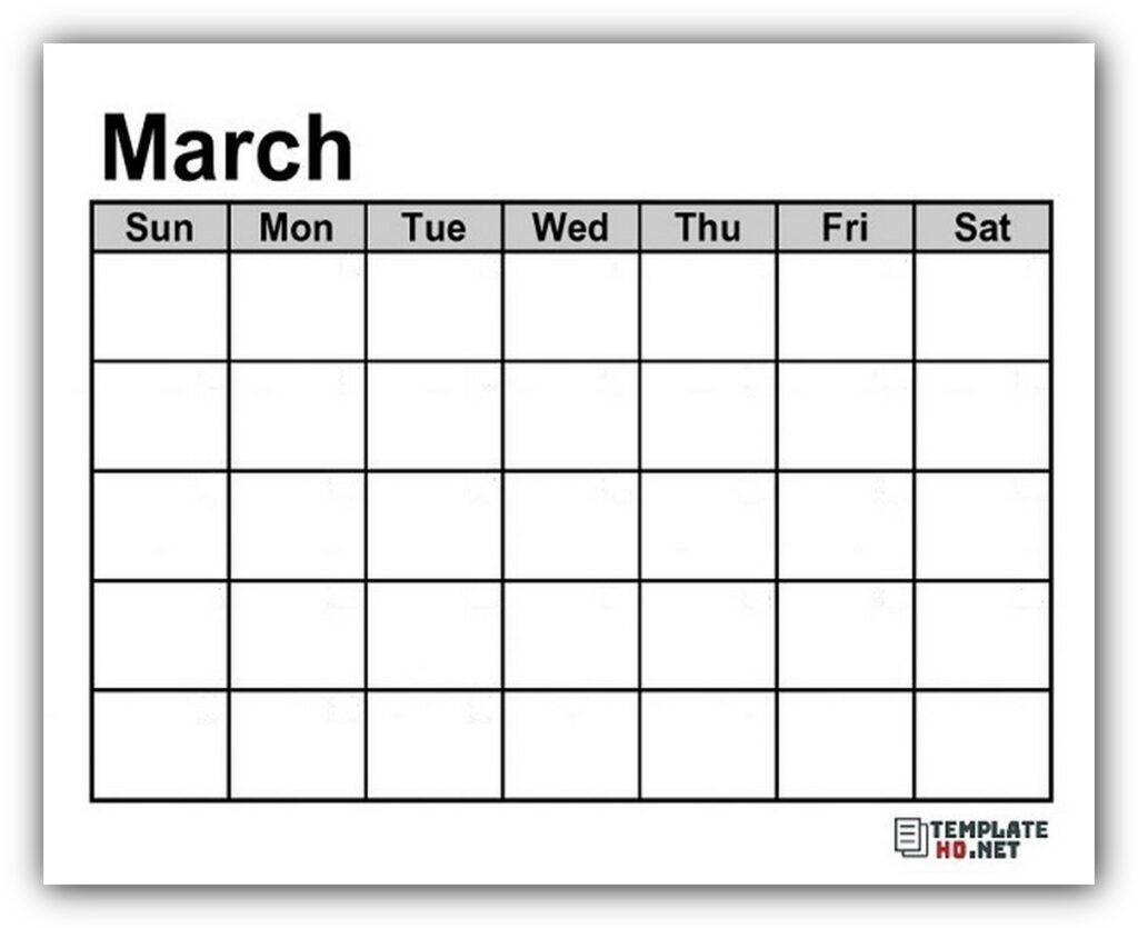 Blank Calendar Template 03 Blank Calendar Template 03