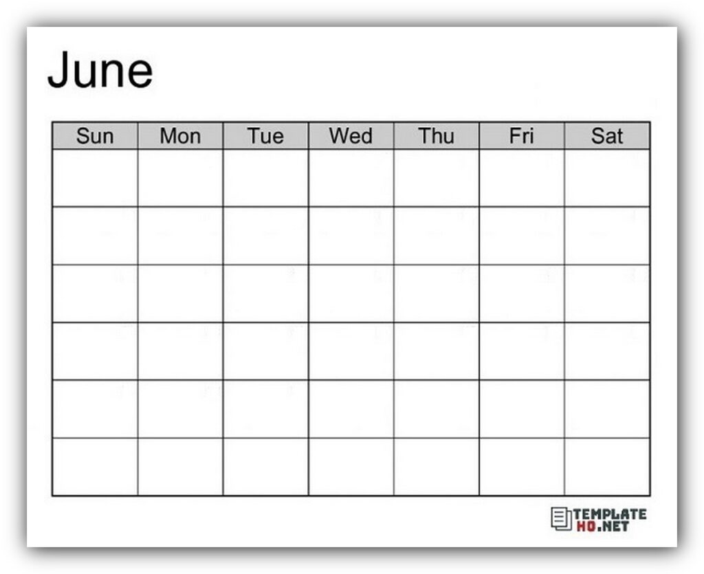 Blank Calendar Template 06 Blank Calendar Template 06