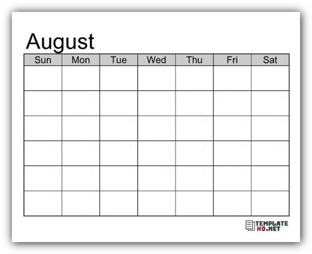 Blank Calendar Template 08 Blank Calendar Template 08