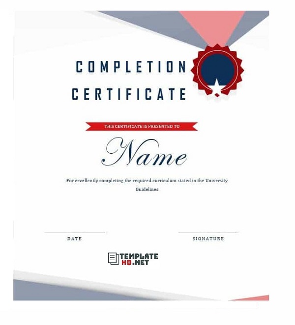 Certificate of Completion Free