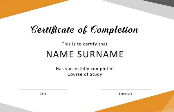 Certificate of Completion 20