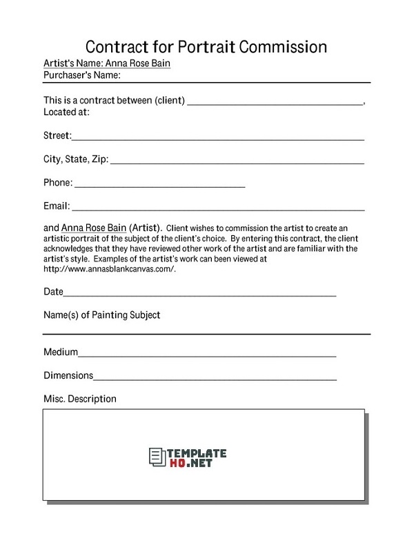 Commission Agreement Form Commission Agreement Form