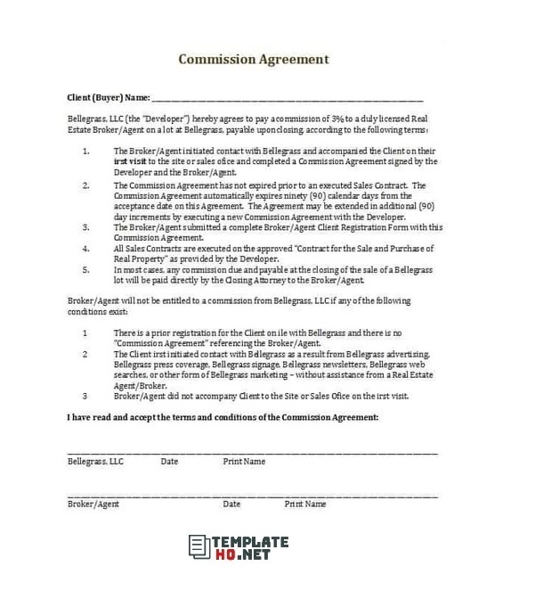 Commission Agreement Word Commission Agreement Word