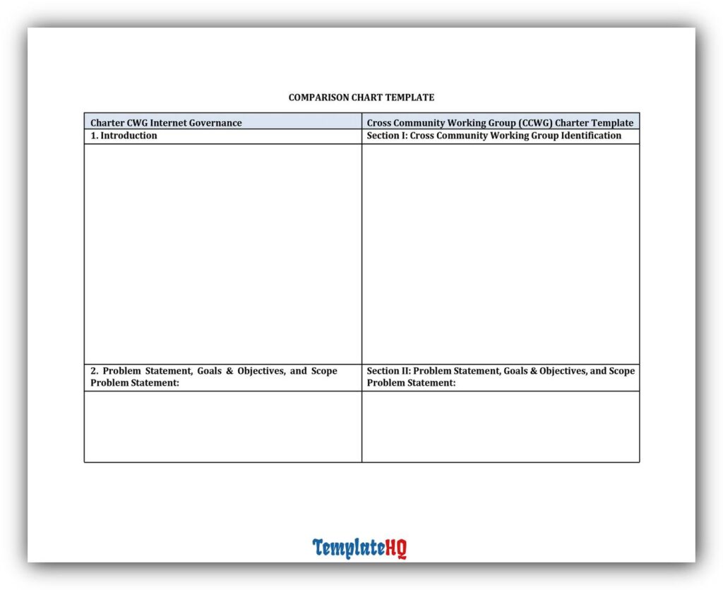 Comparison Chart Template 01 Comparison Chart Template 01