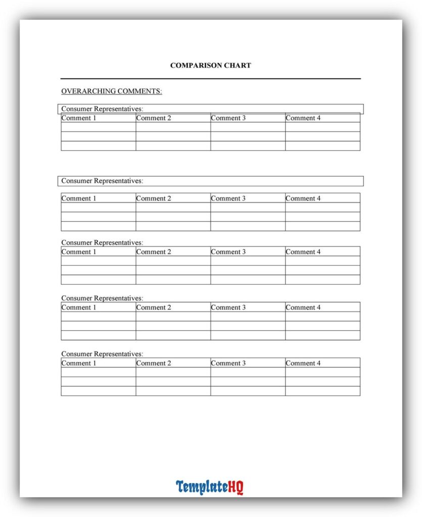 Comparison Chart Template 03 Comparison Chart Template 03