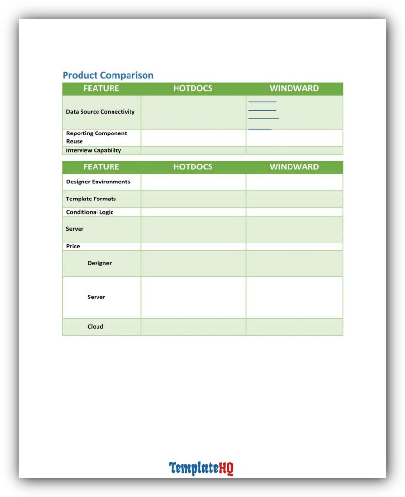 Comparison Chart Template 04 Comparison Chart Template 04