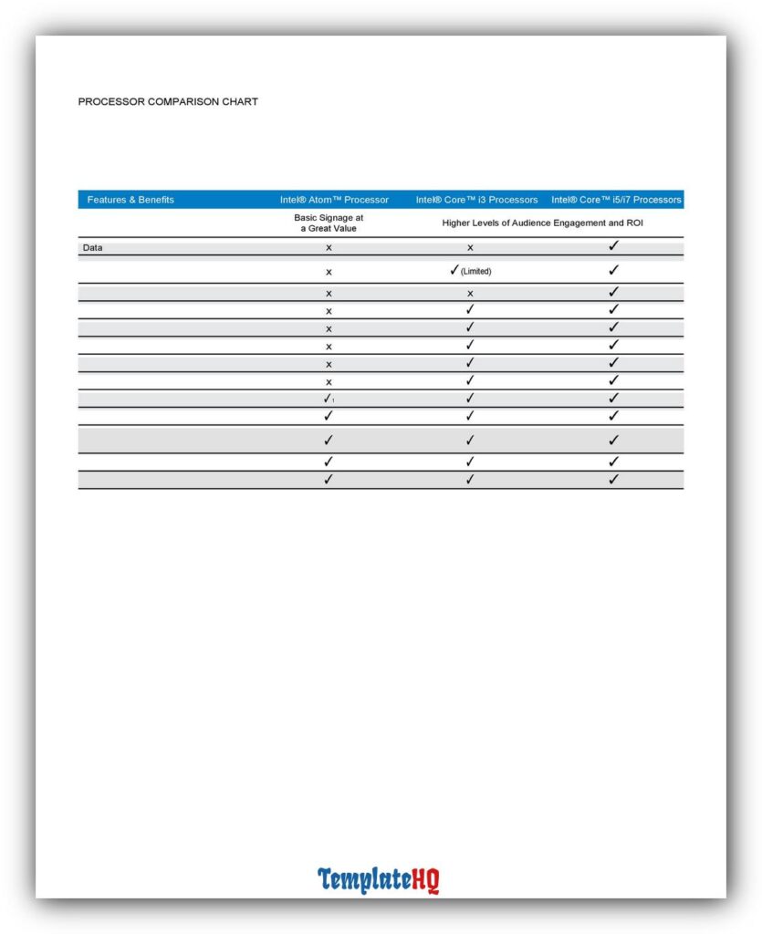 Comparison Chart Template 08 Comparison Chart Template 08