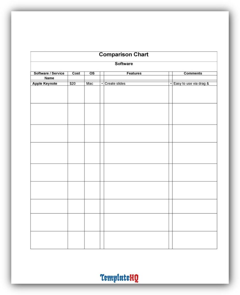 Comparison Chart Template 15 Comparison Chart Template 15