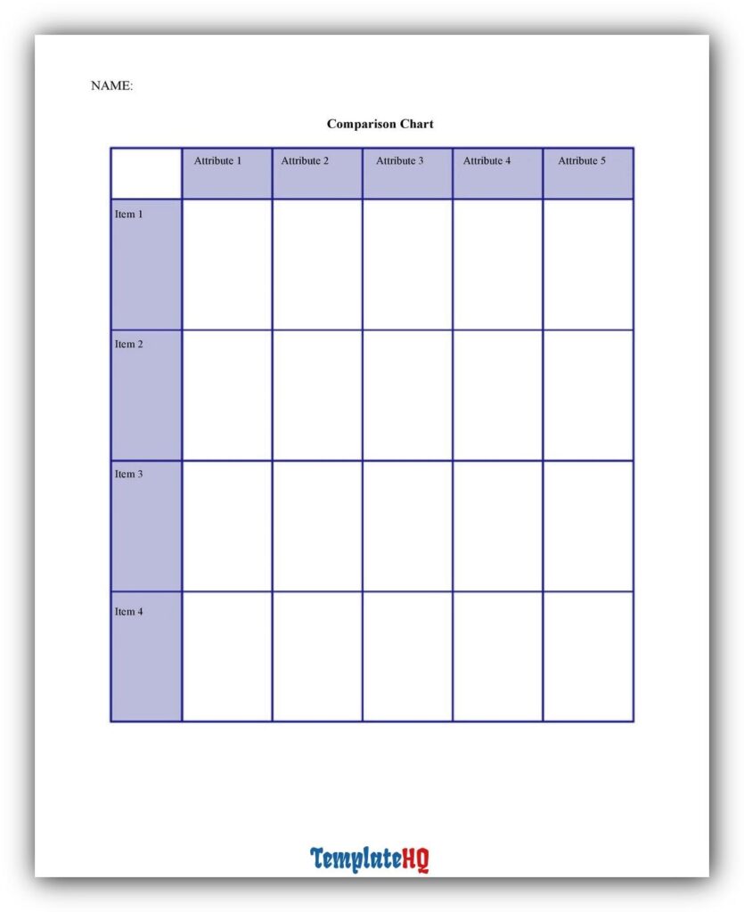 Comparison Chart Template 17 Comparison Chart Template 17