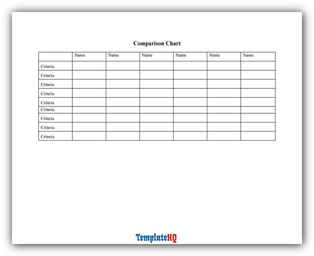 Comparison Chart Template 19 Comparison Chart Template 19