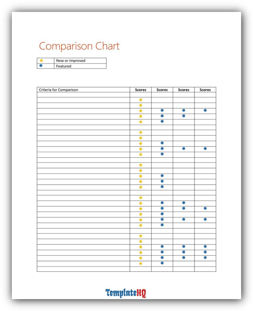 Comparison Chart Template 23 Comparison Chart Template 23