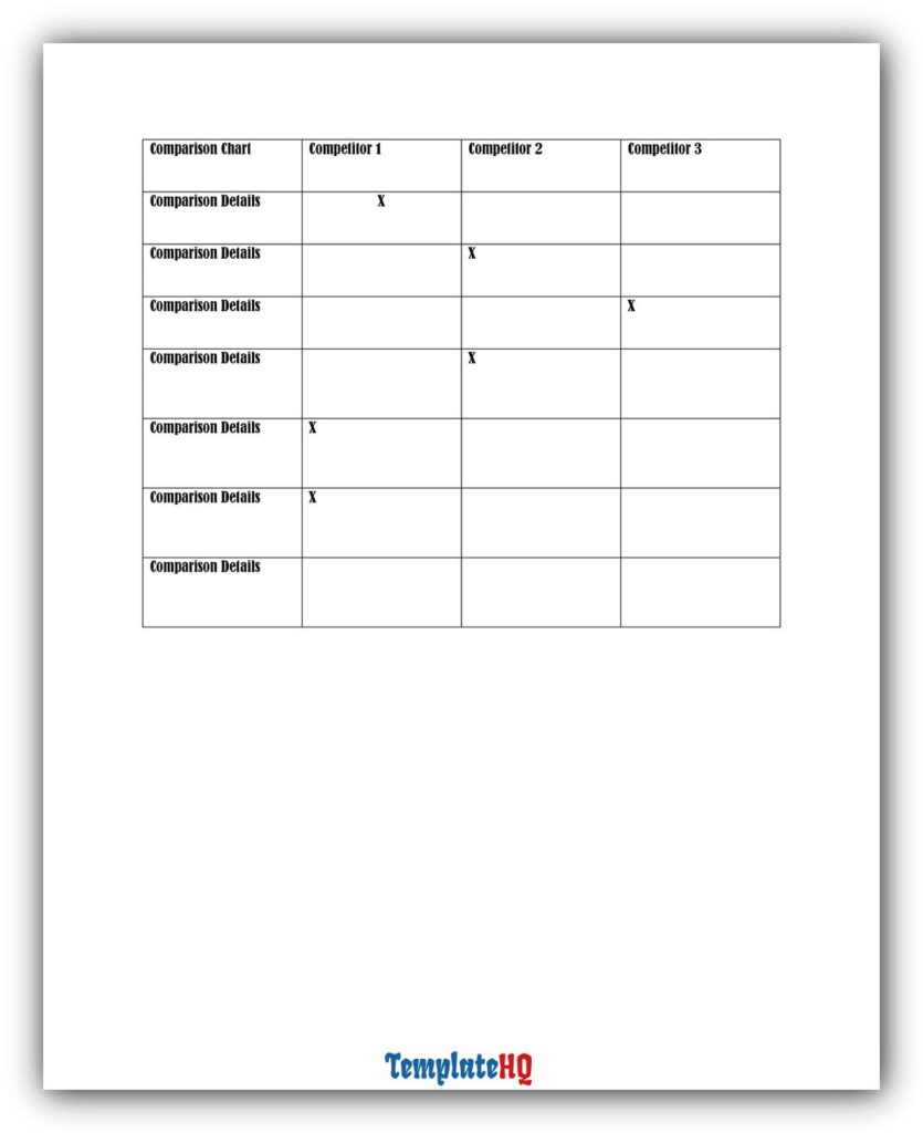 Comparison Chart Template 27 Comparison Chart Template 27