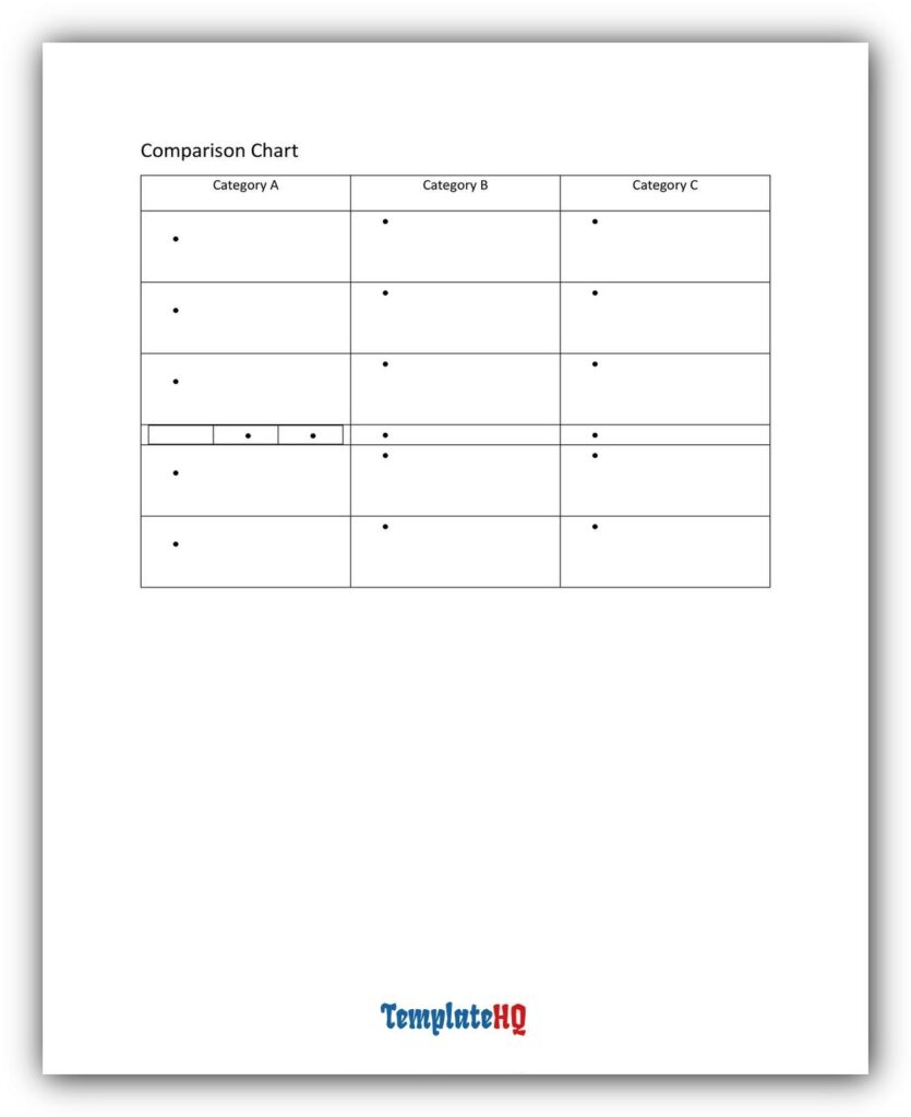 Comparison Chart Template 28 Comparison Chart Template 28