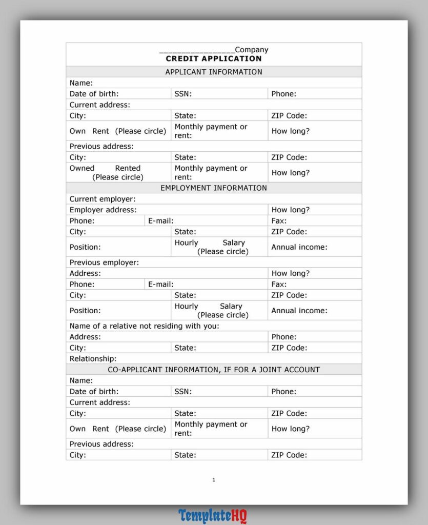 Credit Application Form 02