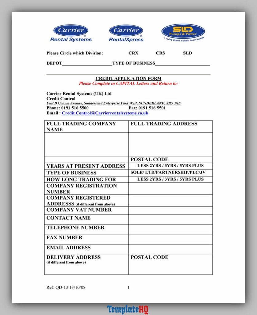 Credit Application Form 04