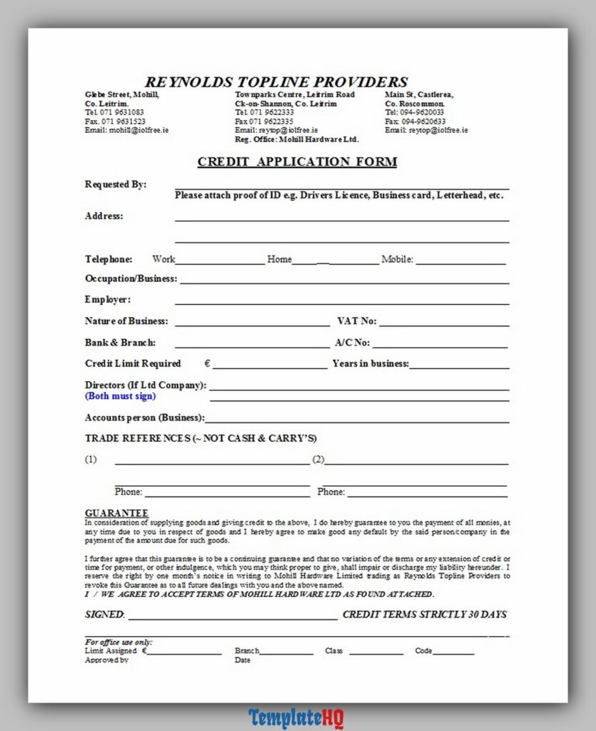 Credit Application Form 05