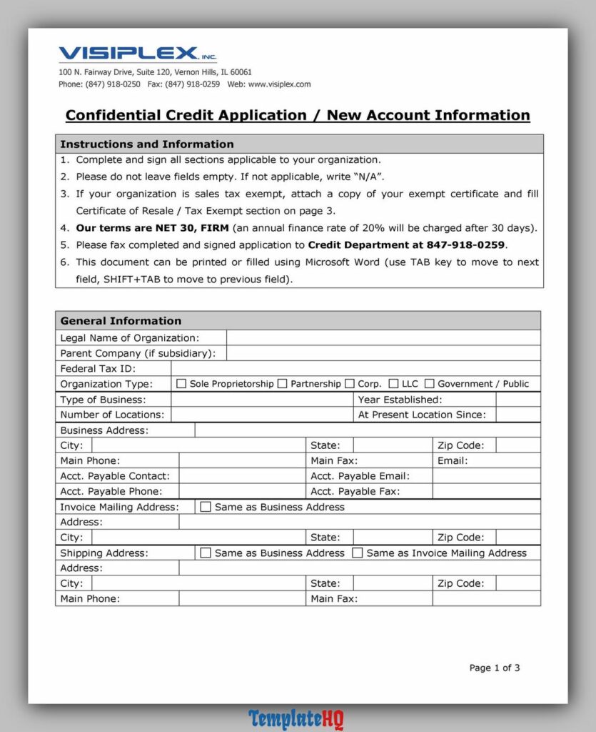 Credit Application Form 06