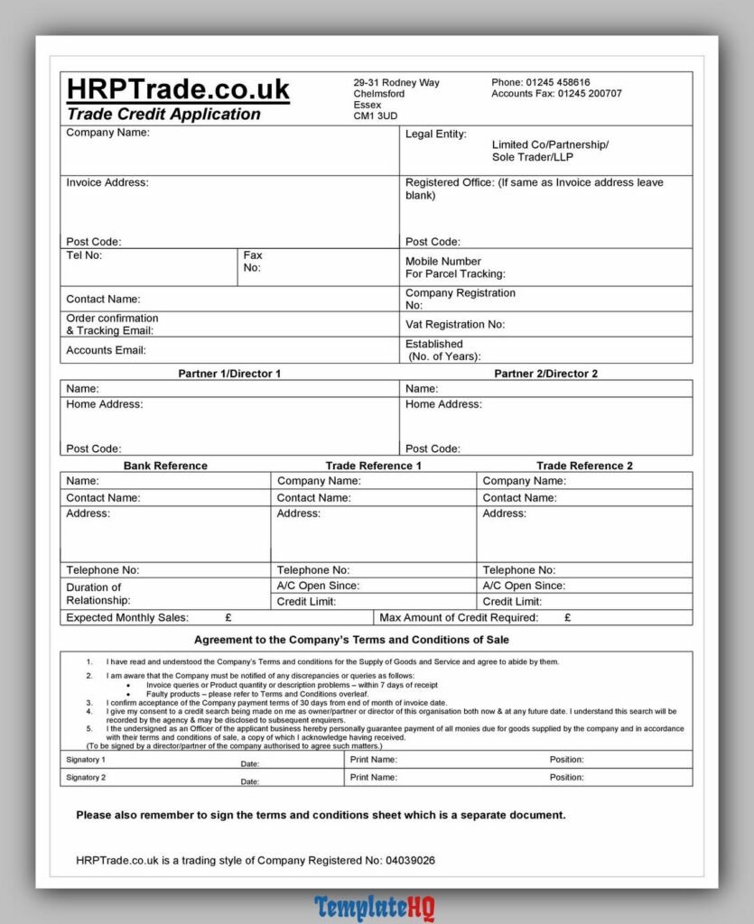 Credit Application Form 07