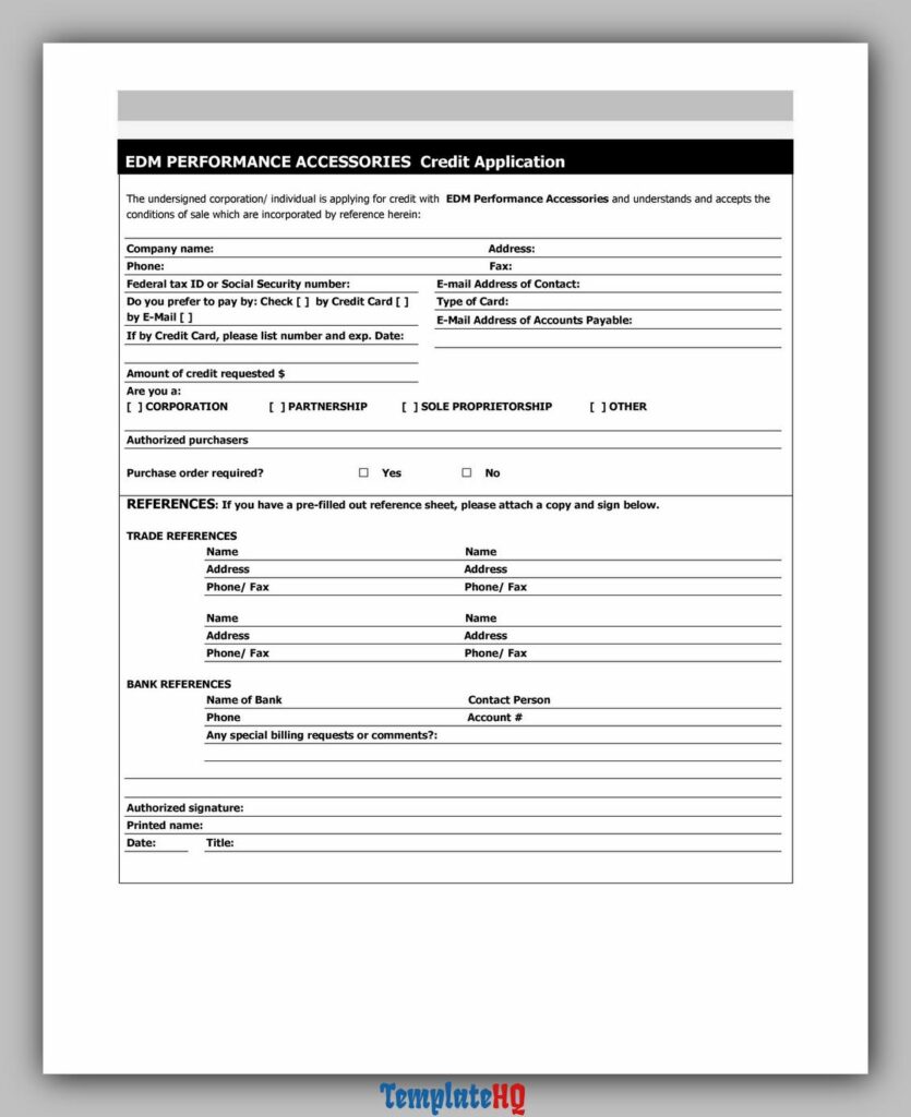 Credit Application Form 08