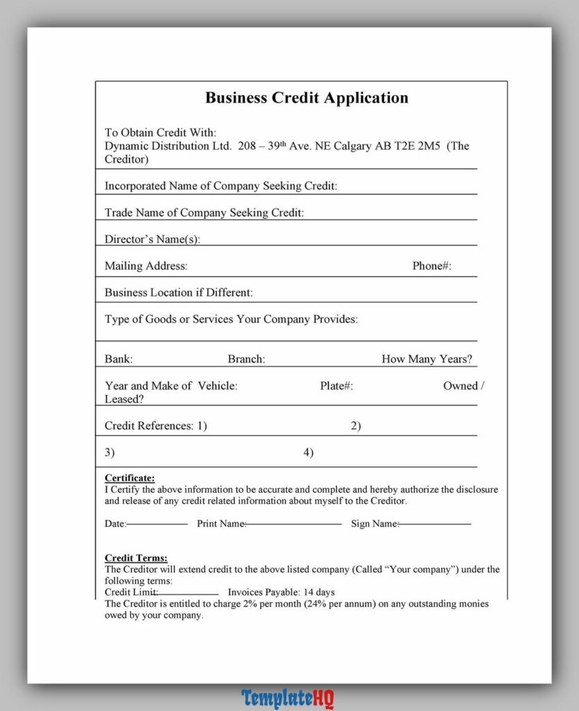 Credit Application Form 20