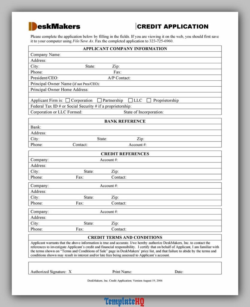 Credit Application Form 22