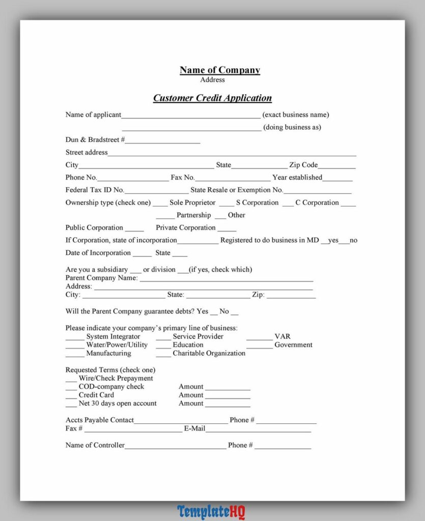 Credit Application Form 25