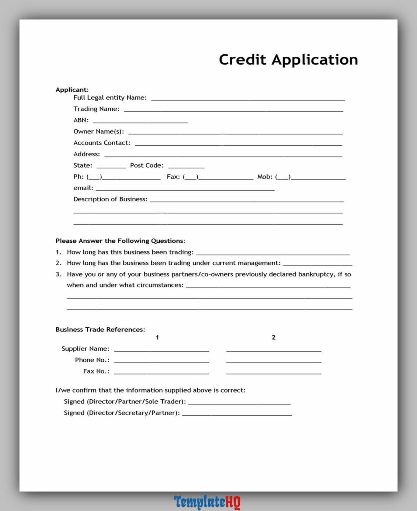 Credit Application Form 40