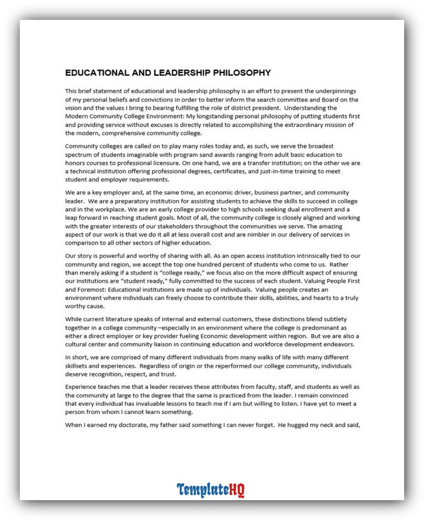 Educational Leadership Philosophy 09