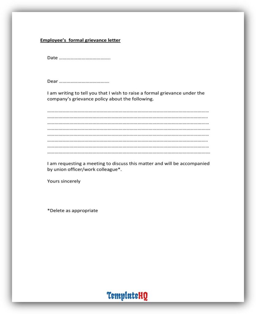 Grievance Letter Examples 09 Grievance Letter Examples 09