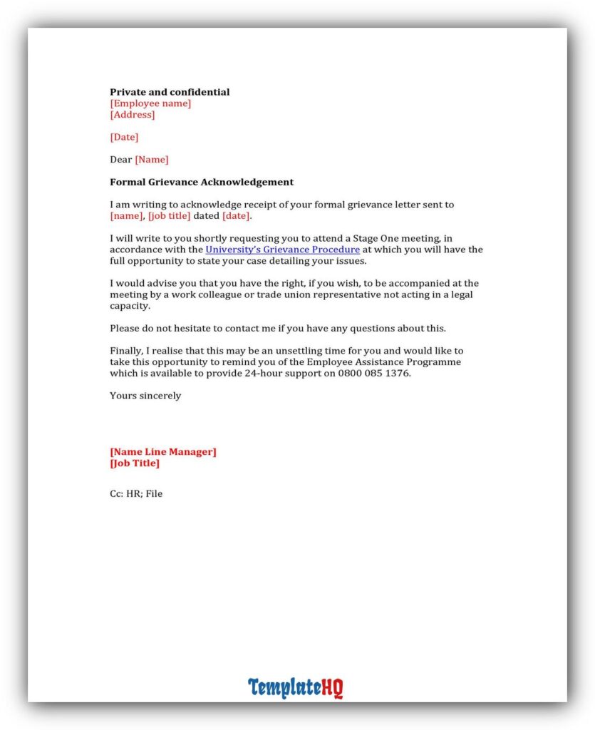 Grievance Letter Examples 11 Grievance Letter Examples 11