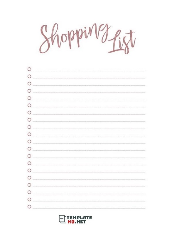 Grocery Shopping List Free