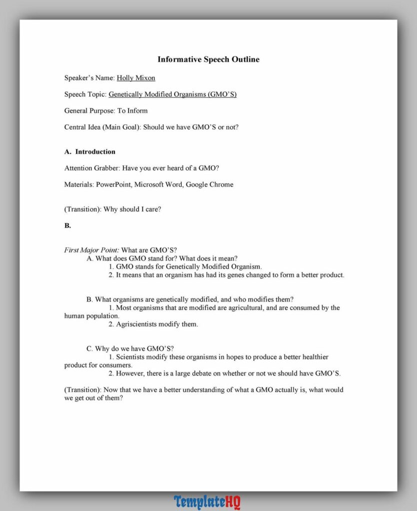 Informative Speech Outline 01